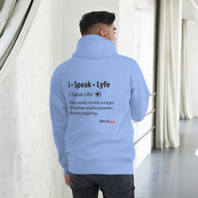 Load image into Gallery viewer, What is iSpeak Lyfe Definition Unisex Hoodie