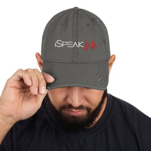 Load image into Gallery viewer, iSpeak Lyfe Distressed Dad Hat
