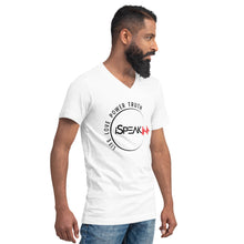 Load image into Gallery viewer, iSpeak Lyfe Crescent Unisex V-Neck T-shirt
